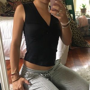 Patagonia Black Front Twist Athletic Tank